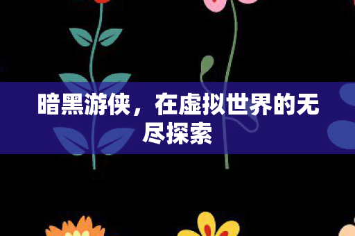 暗黑游侠，在虚拟世界的无尽探索