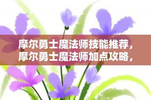 摩尔勇士魔法师技能推荐,摩尔勇士魔法师加点攻略,打造最强法师阵容 摩尔勇士魔法师技能推荐,摩尔勇士魔法师加点攻略,打造最强法师阵容