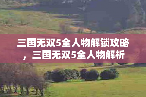 三国无双5全人物解锁攻略,三国无双5全人物解析 三国无双5全人物解锁攻略,三国无双5全人物解析