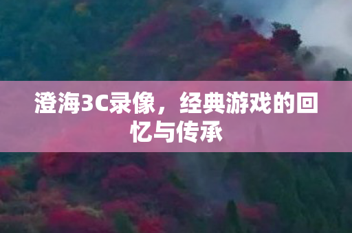 澄海3C录像，经典游戏的回忆与传承