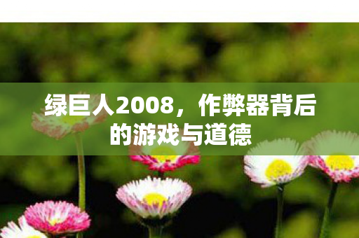 绿巨人2008,作弊器背后的游戏与道德 绿巨人2008,作弊器背后的游戏与道德