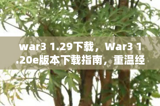 war3 1.29下载，War3 1.20e版本下载指南，重温经典，体验全新战役