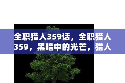全职猎人359话，全职猎人359，黑暗中的光芒，猎人世界的未来