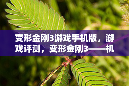 变形金刚3游戏手机版，游戏评测，变形金刚3——机械与火花的碰撞