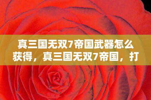 真三国无双7帝国武器怎么获得，真三国无双7帝国，打造你的专属武器