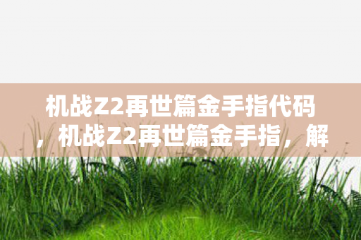 机战Z2再世篇金手指代码，机战Z2再世篇金手指，解锁无限可能的战斗技巧
