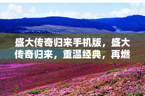 盛大传奇归来手机版，盛大传奇归来，重温经典，再燃激情