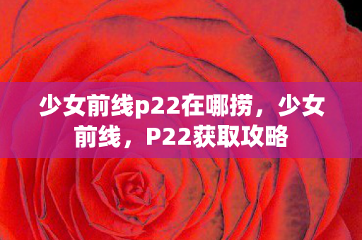 少女前线p22在哪捞，少女前线，P22获取攻略