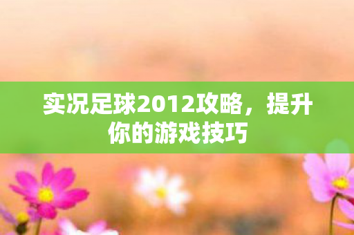 实况足球2012攻略，提升你的游戏技巧
