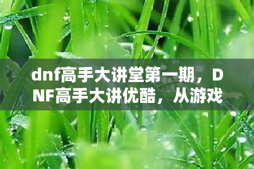 dnf高手大讲堂第一期,DNF高手大讲优酷,从游戏到视频的跨界探索 dnf高手大讲堂第一期,DNF高手大讲优酷,从游戏到视频的跨界探索