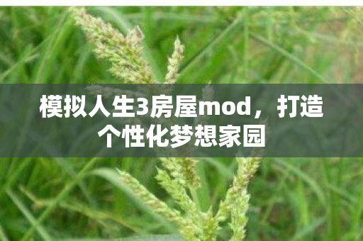 模拟人生3房屋mod，打造个性化梦想家园