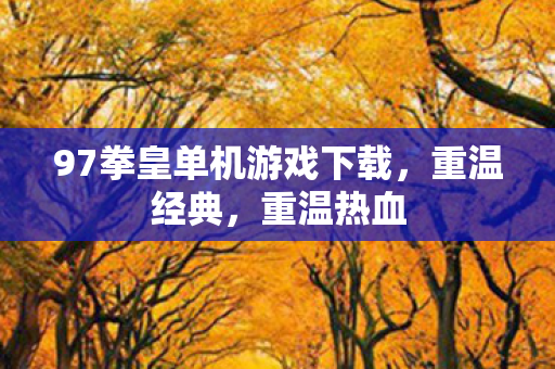 97拳皇单机游戏下载,重温经典,重温热血 97拳皇单机游戏下载,重温经典,重温热血