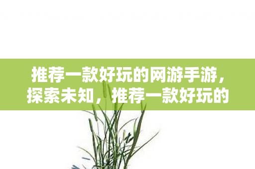 推荐一款好玩的网游手游，探索未知，推荐一款好玩的网游——幻境双生