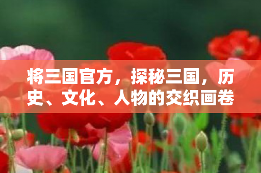 将三国官方，探秘三国，历史、文化、人物的交织画卷