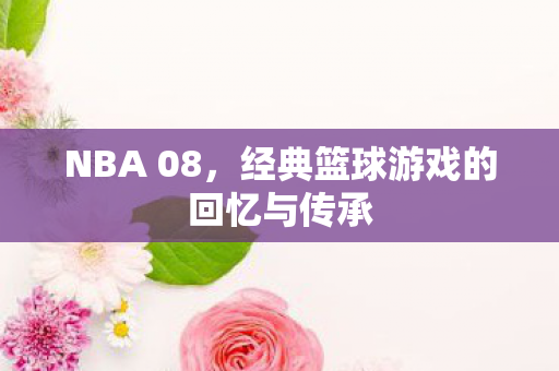 NBA 08，经典篮球游戏的回忆与传承