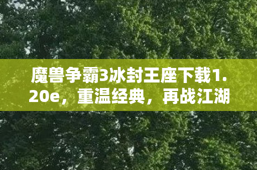 魔兽争霸3冰封王座下载1.20e，重温经典，再战江湖