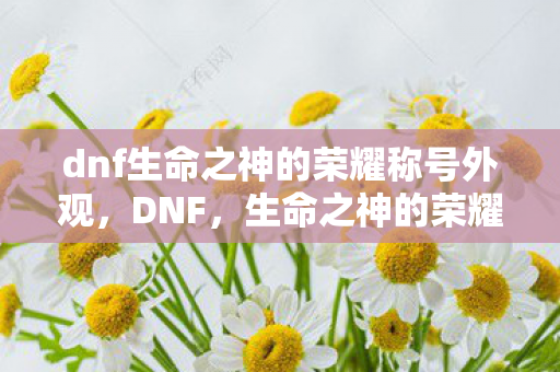dnf生命之神的荣耀称号外观,DNF,生命之神的荣耀——探索游戏中的神圣与力量 dnf生命之神的荣耀称号外观,DNF,生命之神的荣耀——探索游戏中的神圣与力量