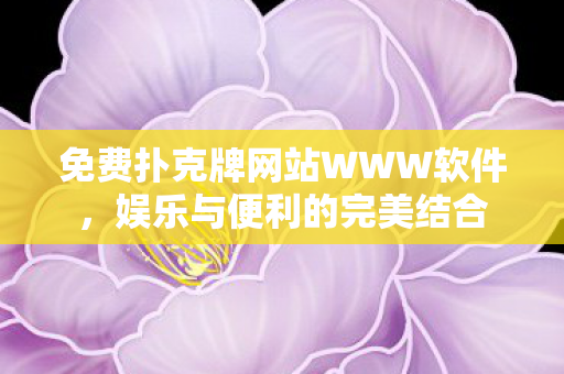 免费扑克牌网站WWW软件，娱乐与便利的完美结合