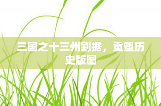 三国之十三州割据，重塑历史版图