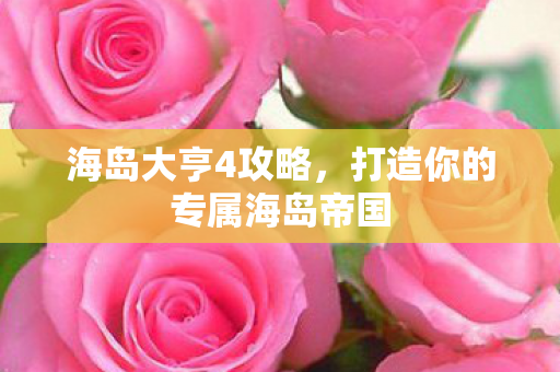 海岛大亨4攻略，打造你的专属海岛帝国