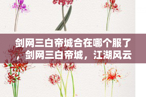 剑网三白帝城合在哪个服了，剑网三白帝城，江湖风云的起点与终点