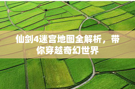 仙剑4迷宫地图全解析，带你穿越奇幻世界