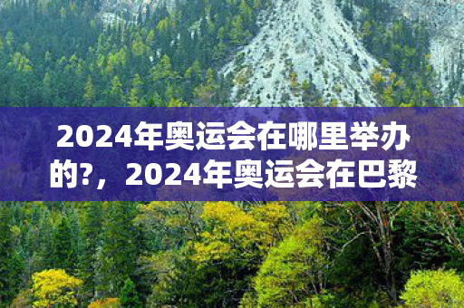 2024年奥运会在哪里举办的?，2024年奥运会在巴黎举办，法国首都的荣耀时刻