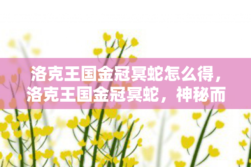 洛克王国金冠冥蛇怎么得，洛克王国金冠冥蛇，神秘而强大的守护者