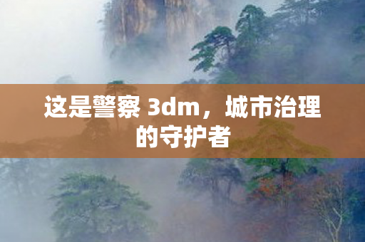 这是警察 3dm，城市治理的守护者