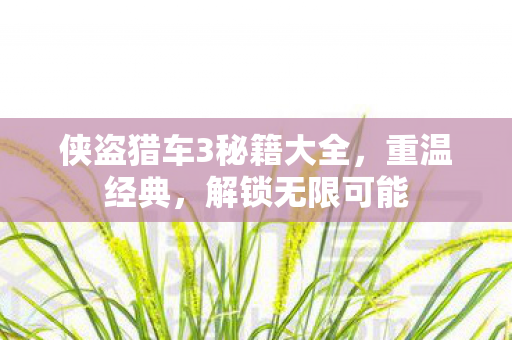 侠盗猎车3秘籍大全,重温经典,解锁无限可能 侠盗猎车3秘籍大全,重温经典,解锁无限可能