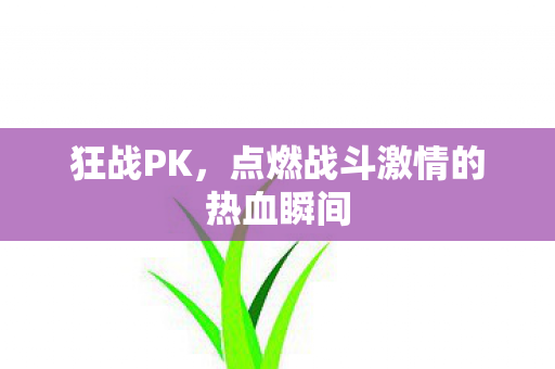 狂战PK，点燃战斗激情的热血瞬间