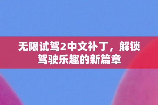 无限试驾2中文补丁，解锁驾驶乐趣的新篇章