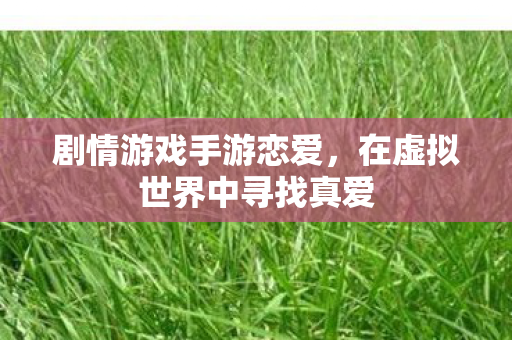 剧情游戏手游恋爱，在虚拟世界中寻找真爱