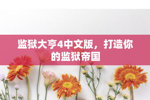 监狱大亨4中文版，打造你的监狱帝国