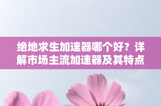 绝地求生加速器哪个好？详解市场主流加速器及其特点