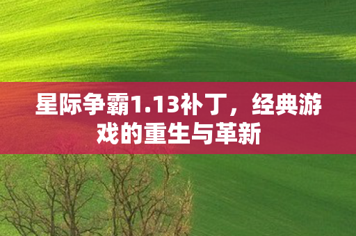 星际争霸1.13补丁，经典游戏的重生与革新