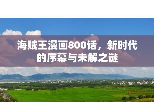 海贼王漫画800话，新时代的序幕与未解之谜