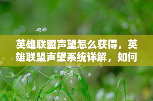 英雄联盟声望怎么获得,英雄联盟声望系统详解,如何高效领取声望奖励 英雄联盟声望怎么获得,英雄联盟声望系统详解,如何高效领取声望奖励