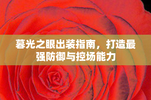 暮光之眼出装指南，打造最强防御与控场能力