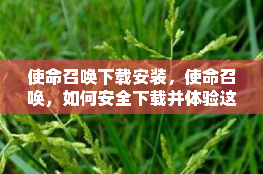 使命召唤下载安装，使命召唤，如何安全下载并体验这款经典射击游戏