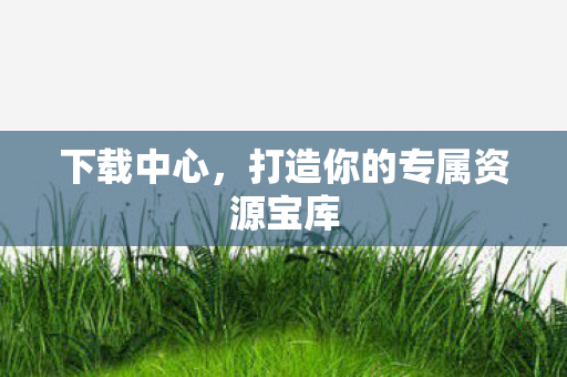 下载中心，打造你的专属资源宝库