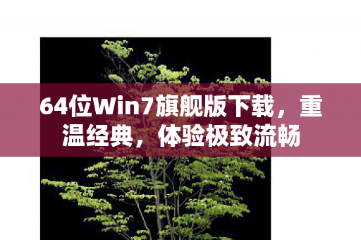 64位Win7旗舰版下载，重温经典，体验极致流畅
