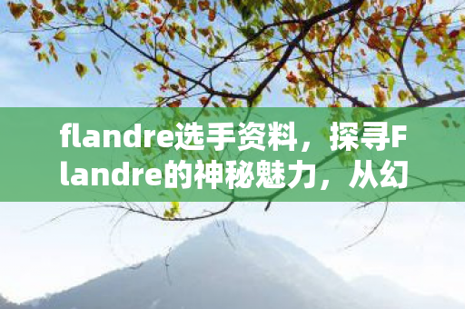 flandre选手资料,探寻Flandre的神秘魅力,从幻想乡到数字艺术的奇妙之旅 flandre选手资料,探寻Flandre的神秘魅力,从幻想乡到数字艺术的奇妙之旅