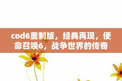 cod6重制版，经典再现，使命召唤6，战争世界的传奇与回忆