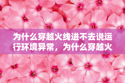 为什么穿越火线进不去说运行环境异常图片