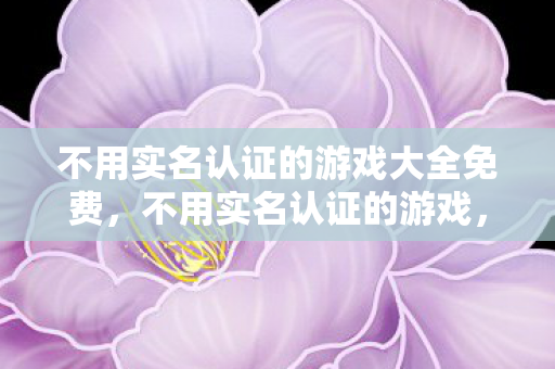 不用实名认证的游戏大全免费，不用实名认证的游戏，探索虚拟世界的自由与风险