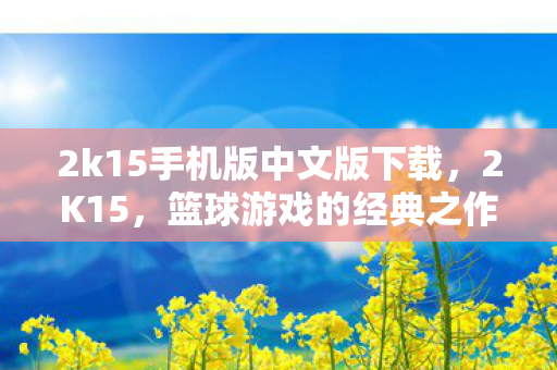 2k15手机版中文版下载，2K15，篮球游戏的经典之作