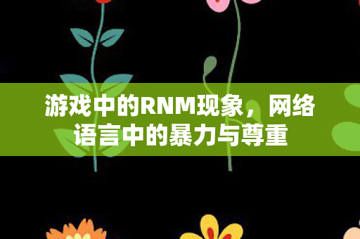 游戏中的RNM现象，网络语言中的暴力与尊重