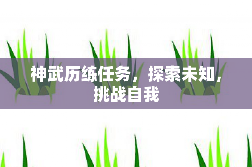 神武历练任务，探索未知，挑战自我