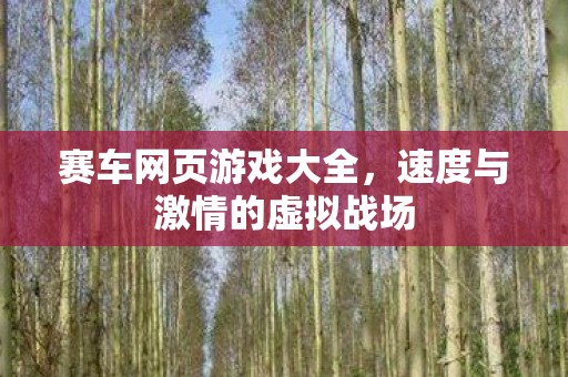 赛车网页游戏大全，速度与激情的虚拟战场